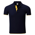 High Quality Fashion Unisex Two-Tone Short Sleeve Polo